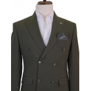 Metal Düğme Kruvaze Yeşil Slim Fit Erkek Takım Elbise