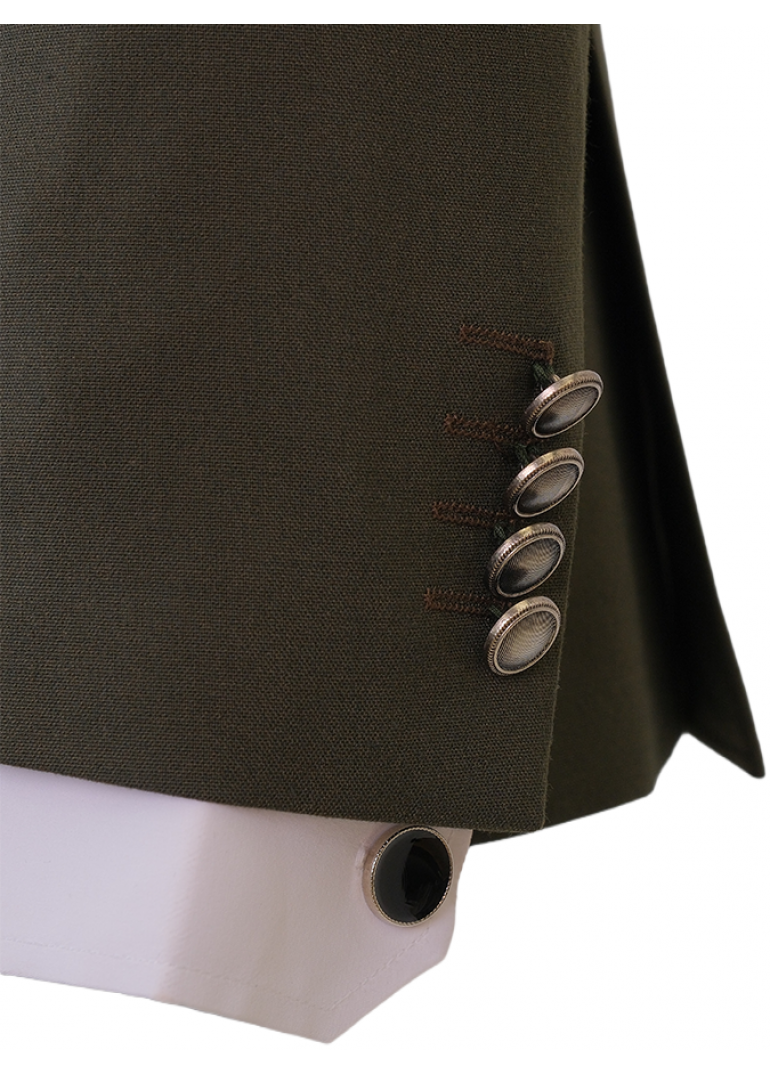 Metal Düğme Kruvaze Yeşil Slim Fit Erkek Takım Elbise