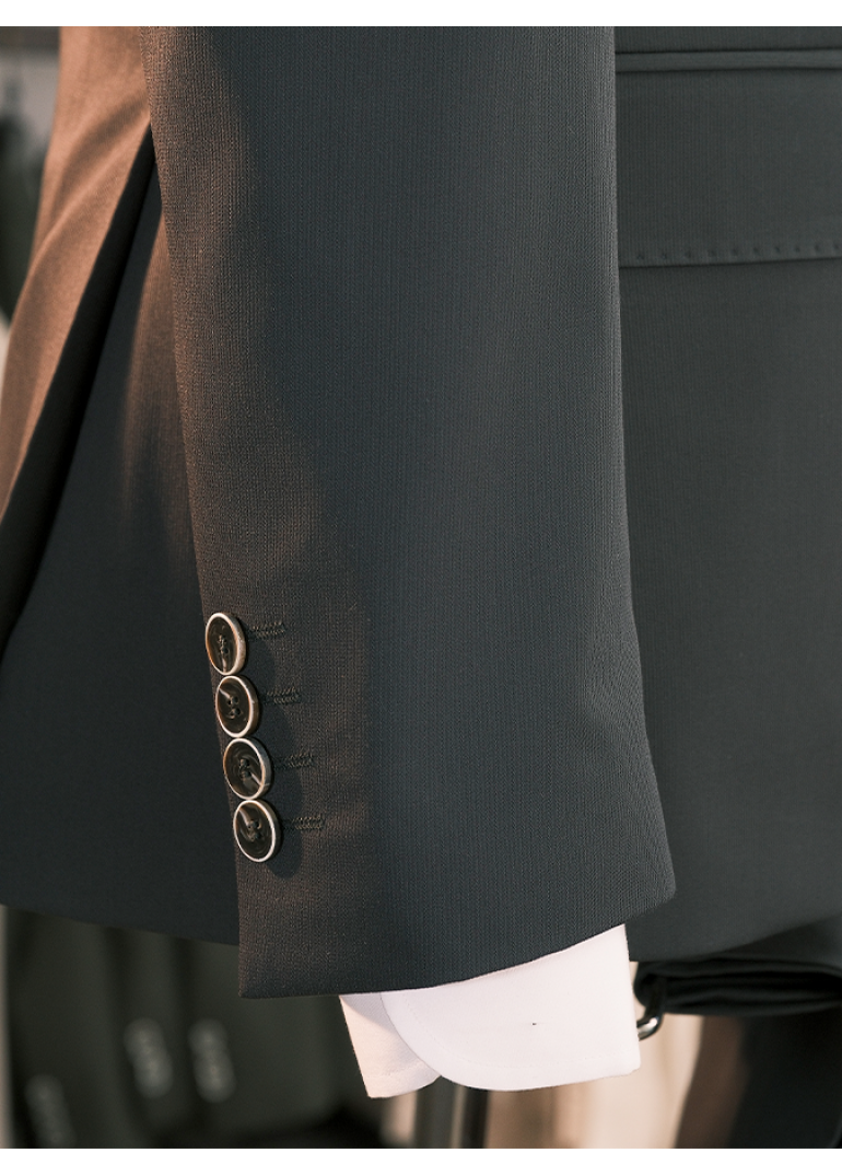 HVN Haki Slim Fit Erkek Klasik Yün Takım Elbise