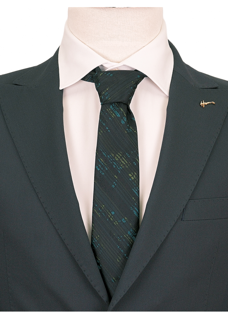 HVN Haki Slim Fit Erkek Klasik Yün Takım Elbise