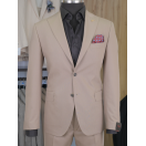 HVN Yün Klasik Takım Elbise Sütlü Kahverengi Erkek