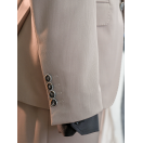 HVN Yün Klasik Takım Elbise Sütlü Kahverengi Erkek