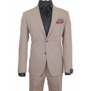 HVN Yün Klasik Takım Elbise Sütlü Kahverengi Erkek