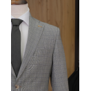 HVN Yün Klasik Takım Elbise Kareli Bej Erkek