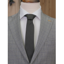 HVN Yün Klasik Takım Elbise Kareli Bej Erkek