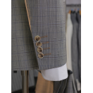 HVN Yün Klasik Takım Elbise Kareli Bej Erkek