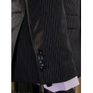 İnce Çizgili Kruvaze Siyah Slim Fit Erkek Takım Elbise