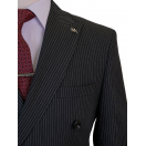 İnce Çizgili Kruvaze Siyah Slim Fit Erkek Takım Elbise