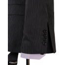 İnce Çizgili Kruvaze Siyah Slim Fit Erkek Takım Elbise