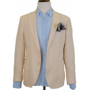 Keten Torba Cep Bej Slim Fit Erkek Ceket