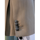 Kahverengi Çizgili Slim Fit Erkek Kruvaze Takım Elbise