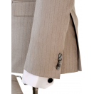 Kahverengi Çizgili Slim Fit Erkek Kruvaze Takım Elbise