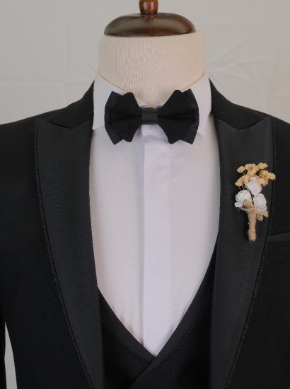 Sim Kıl Biye Damatlık Siyah