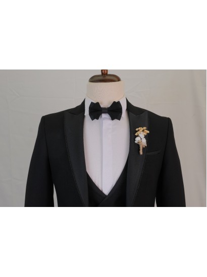 Sim Kıl Biye Damatlık Siyah