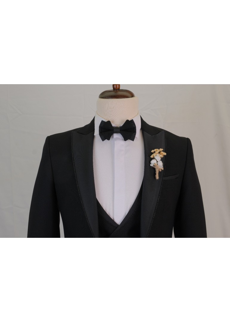 Sim Kıl Biye Damatlık Siyah