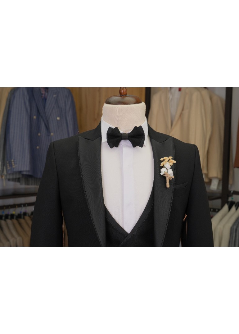 Sim Kıl Biye Damatlık Siyah