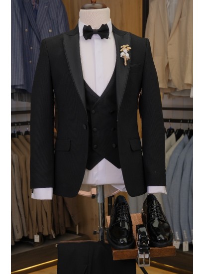 Sim Kıl Biye Damatlık Siyah