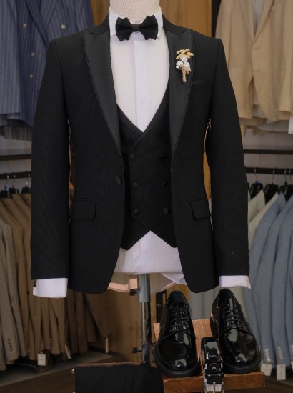 Sim Kıl Biye Damatlık Siyah