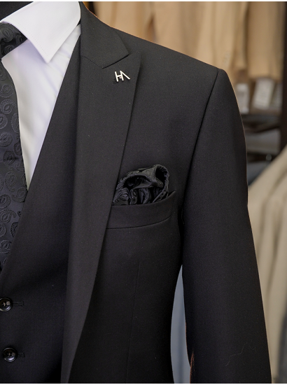 Yelekli Takım Elbise Siyah