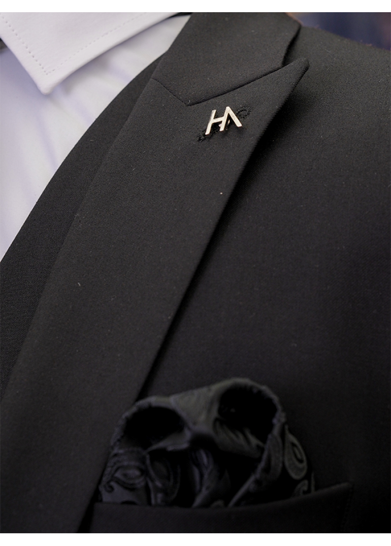 Yelekli Siyah Slim Fit Erkek Takım Elbise