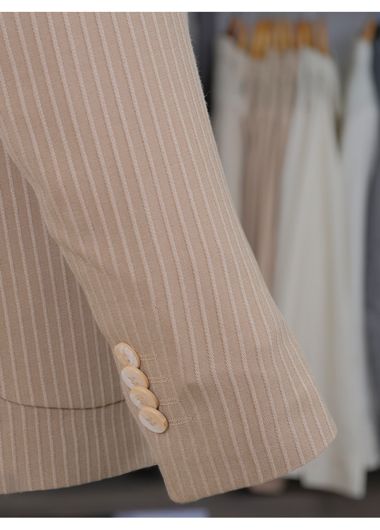 Torba Cep Bej Slim Fit Erkek Ceket