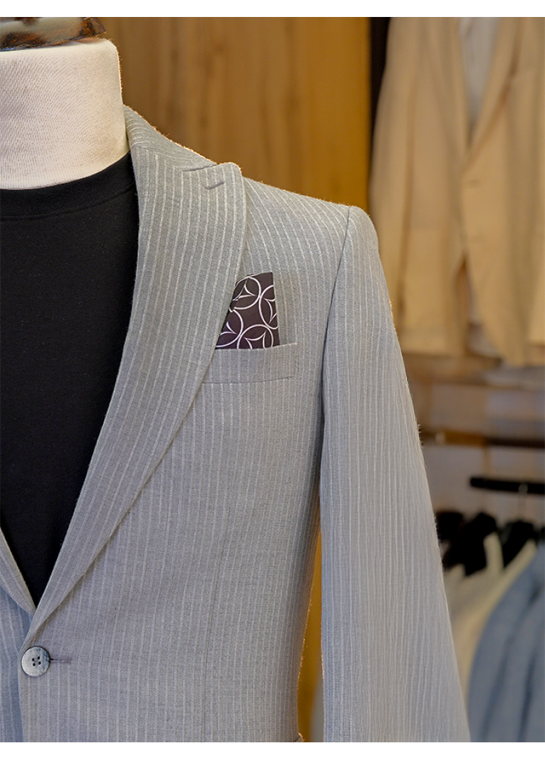 Torba Cep Gri Slim Fit Erkek Ceket