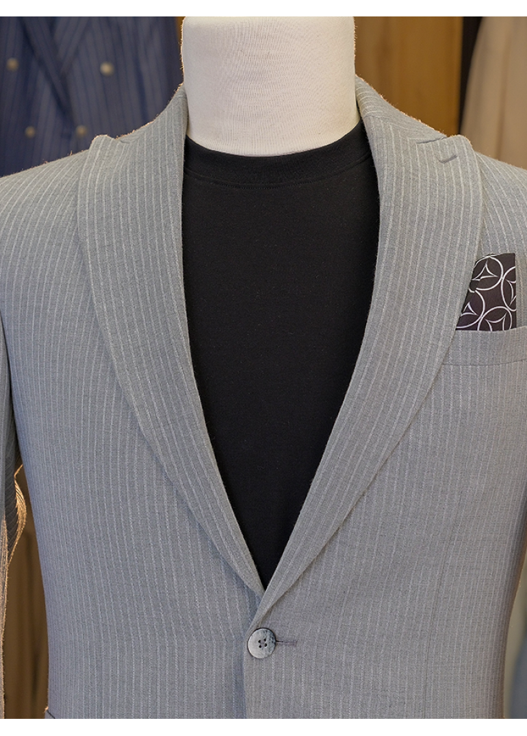 Torba Cep Gri Slim Fit Erkek Ceket