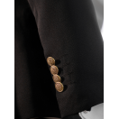 Silver Düğme Kruvaze Siyah Slim Fit Erkek Takım Elbise