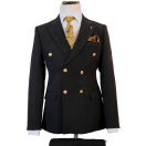 Silver Düğme Kruvaze Siyah Slim Fit Erkek Takım Elbise