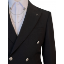 Silver Düğme Dabıl Kruvaze Siyah