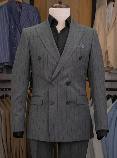 Çizgili Kruvaze Takıım Elbise