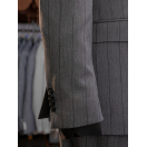 Muskar Çizgili Antrasit Slim Fit Erkek Kruvaze Takım Elbise