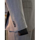 Çizgili Gri Slim Fit Erkek Takım Elbise