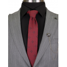 Çizgili Gri Slim Fit Erkek Takım Elbise