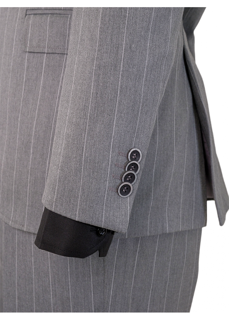 Çizgili Gri Slim Fit Erkek Takım Elbise