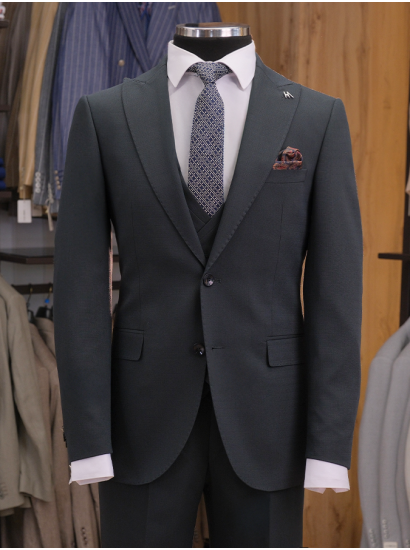 SRC Yelekli Takım Elbise Yeşil 