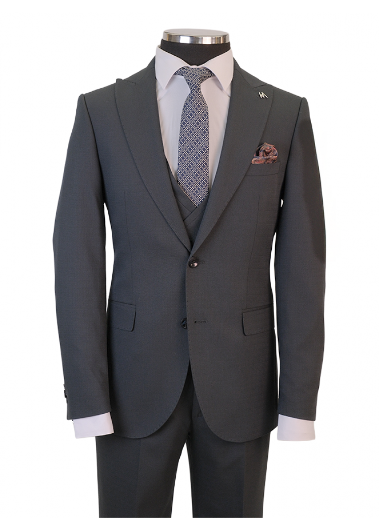 Yelekli Yeşil Slim Fit Erkek Takım Elbise