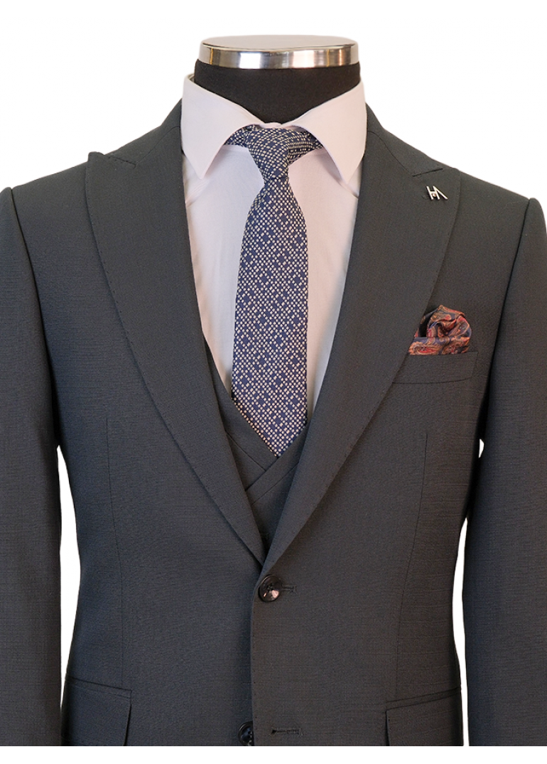 Yelekli Yeşil Slim Fit Erkek Takım Elbise