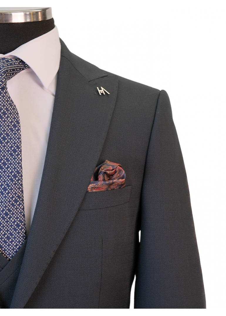 Yelekli Yeşil Slim Fit Erkek Takım Elbise