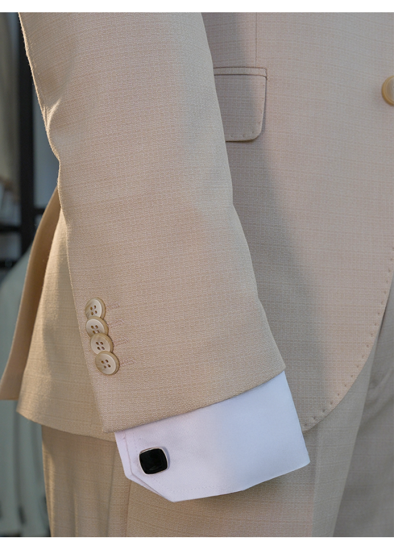 Yelekli Bej Slim Fit Erkek Takım Elbise