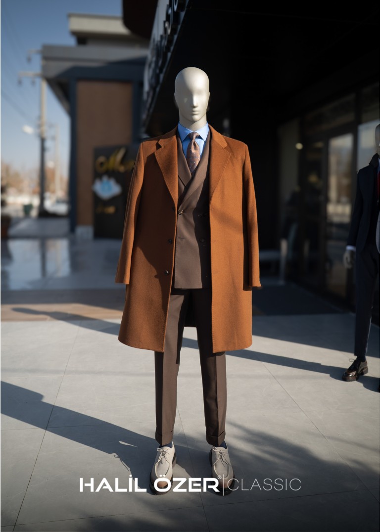 Kiremit Kaşmir Kaban | Wool Touch Kışlık