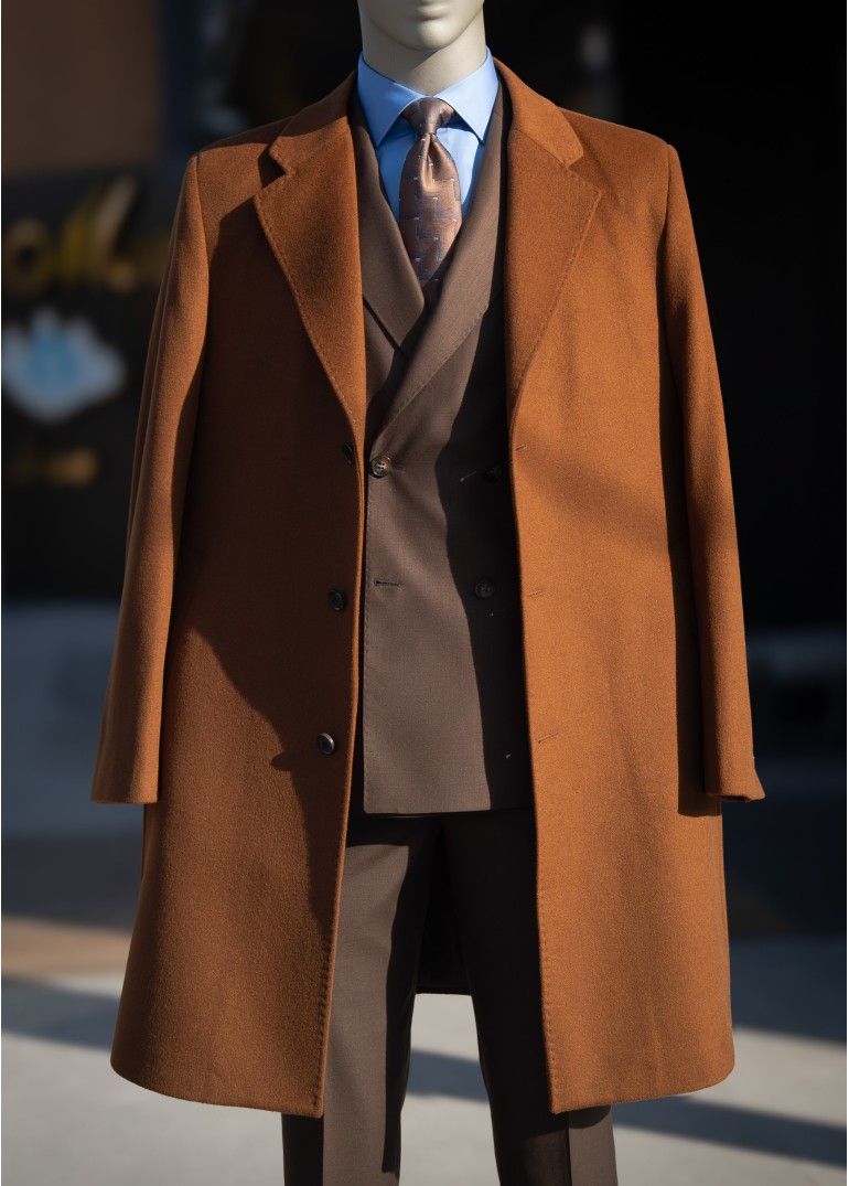 Kiremit Kaşmir Kaban | Wool Touch Kışlık