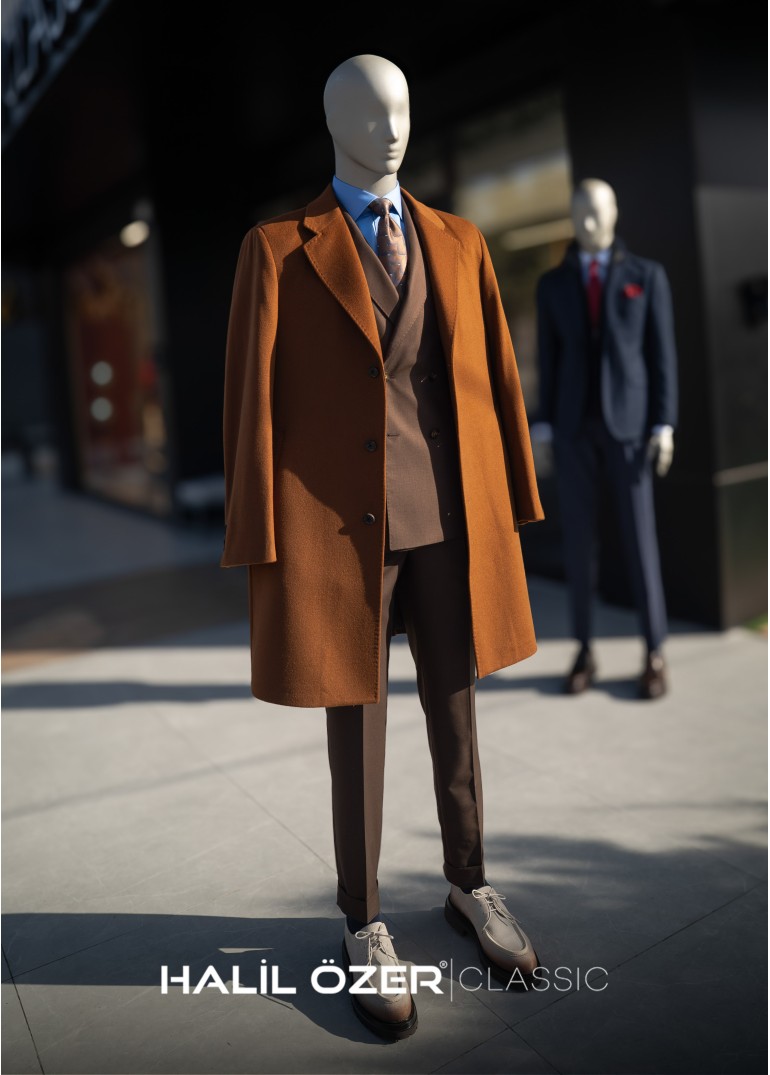 Kiremit Kaşmir Kaban | Wool Touch Kışlık