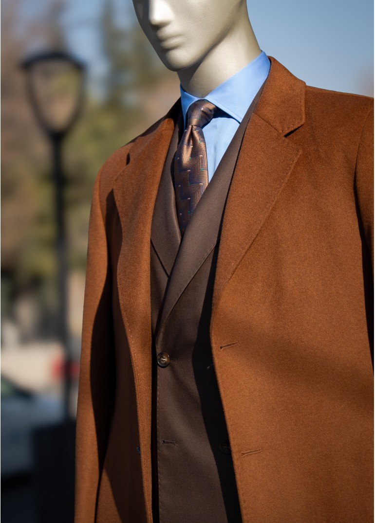 Kiremit Kaşmir Kaban | Wool Touch Kışlık