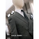 Gri Çizgili Kruvaze Takım Elbise