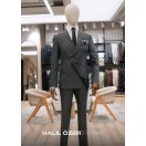 Gri Çizgili Kruvaze Takım Elbise