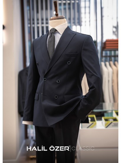 Lacivert Kruvaze Takım Elbise