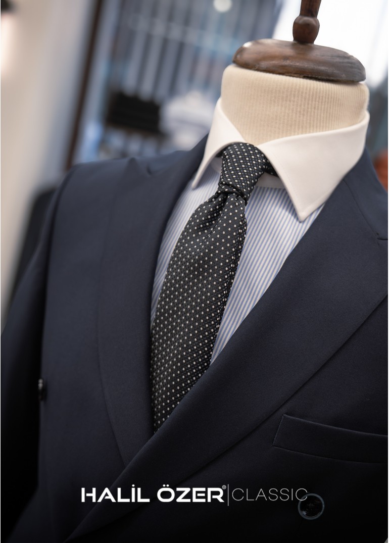 Lacivert Kruvaze Takım Elbise