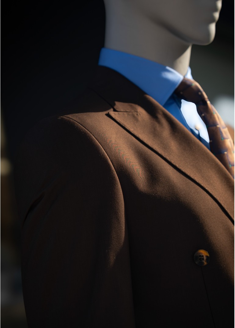 Kahverengi Kruvaze Torba Cepli Takım Elbise