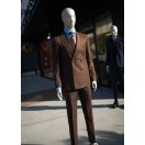 Kahverengi Kruvaze Torba Cepli Takım Elbise